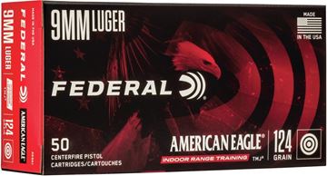 Picture of Federal AE9N1 American Eagle Pistol Ammo 9mm Luger 124Gr 50Rnd TMJ