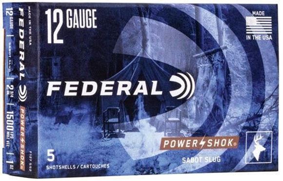 Picture of Federal F127 SS2 Power-Shok Sabot Slugs 12 GA, 2-3/4 in, 1oz, 1500 fps, 5 Rnd per Box