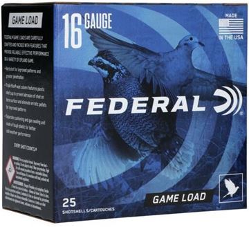 Picture of Federal H160 7.5 Game-Shok Upland - Game Shotshell 16 GA, 2-3/4 in, No. 7-1/2, 1oz, 2-1/2 Dr, 1165 fps, 25 Rnd per Box