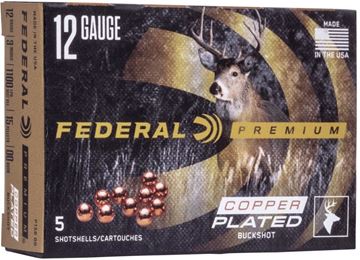 Picture of Federal P158 00 Premium Vital-Shok Buckshot 12 GA, 3 in, 00B, 15 Pellets, 1100 fps, 5 Rounds, Boxed