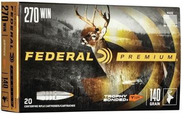 Picture of Federal P270TT3 Premium Vital-Shok Rifle Ammo 270 WIN, Trophy Bonded Tip, 140 Grains, 2950 fps, 20, Boxed