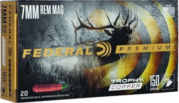 Picture of Federal Premium Vital-Shok Rifle Ammo - 7mm Rem Mag, 150Gr, Trophy Copper, 20rds Box, 3025fps