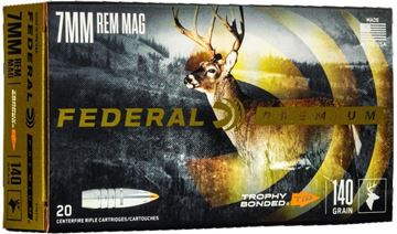 Picture of Federal P7RTT2 Premium Vital-Shok Rifle Ammo 7MM REM MAG, Trophy Bonded Tip, 140 Grains, 3150 fps, 20, Boxed