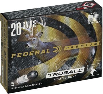 Picture of Federal Premium Vital-Shok TruBall Shotgun Ammo - 20Ga, 3", 3/4oz, TruBall Rifled Slug, 1700fps, 5rds Box