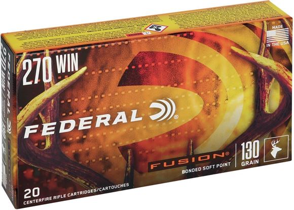 Picture of Federal Fusion Rifle Ammo - 270 Win, 130Gr, Fusion, 20rds Box