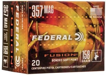 Picture of Fusion F357FS1 Pistol Ammo 357 MAG SP, 158 Gr, 1240 fps, 20 Rnd, Boxed