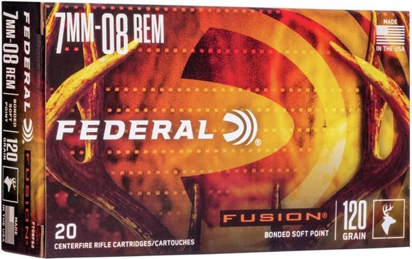 Picture of Federal Fusion Rifle Ammo - 7mm-08 Rem, 120Gr, Fusion, 20rds Box