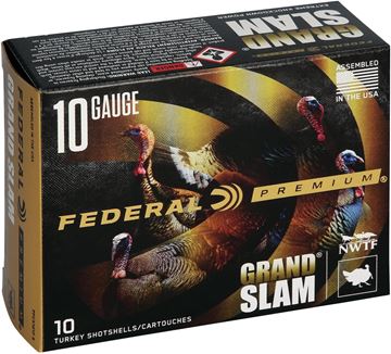 Picture of Federal PFCX101F 5 Grandslam Turkey Shotshell w/ Flight Control Flex Wad 10GA 3 1/2" 2oz 5 10 Rnd per Box