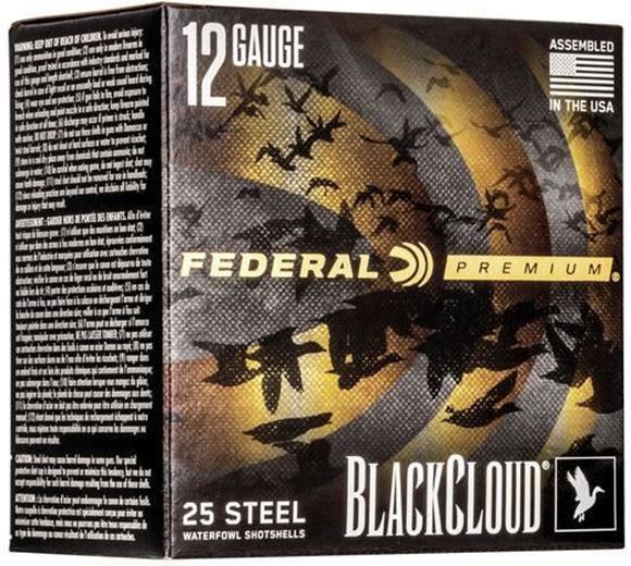 Picture of Federal PWBX147 3 Black Cloud Waterfowl Shotshell 12 GA 2 3/4 1 1/8oz 3 1,500 Fps, 25 Rnd per Box