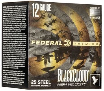 Picture of Federal PWBXH143 BB Black Cloud Waterfowl Shotshell 12 GA 3" 1-1/8oz BB "High Velocity", 25 Rnd per Box