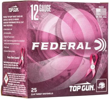 Picture of Federal Top Gun Target Load Shotgun Ammo - 12Ga, 2-3/4", 2-3/4DE, 1-1/8oz, #8, Pink, 25rds Box