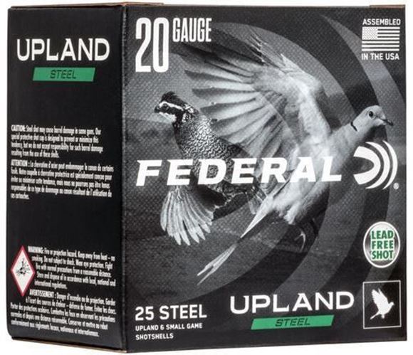 Picture of Federal USH20 7.5 Upland Steel Shotshell, 20 Gauge, 2-3/4", 7/8oz #7.5, 1500fps, 25 Rounds Per Box