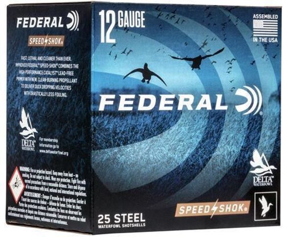 Picture of Federal WF133 3 Speed-Shok Waterfowl Shotshell 12 GA, 3-1/2 in No. 3, 1-3/8oz, 4.94 Dr, 1550 fps, 25 Rnd per Box