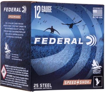 Picture of Federal Speed-Shok Waterfowl Load Shotgun Ammo - 12Ga, 3-1/2", 1-1/2oz, BB, Steel, 1500fps, 25rds Box