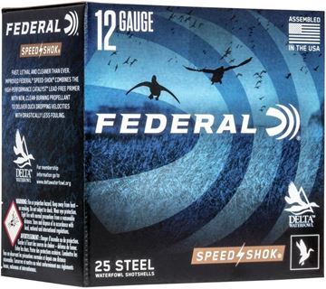 Picture of Federal WF142 3 Speed Shok Waterfowl Shotshell 12 GA 3" 1 1/4oz 3 25 Rnd per Box