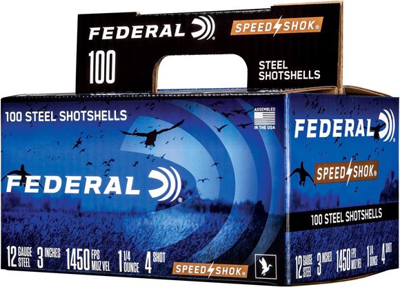 Picture of Federal WF142100 2 Speed Shok Shotshell, 12 Ga, 3", 1-1/4oz., #2 100 Pack