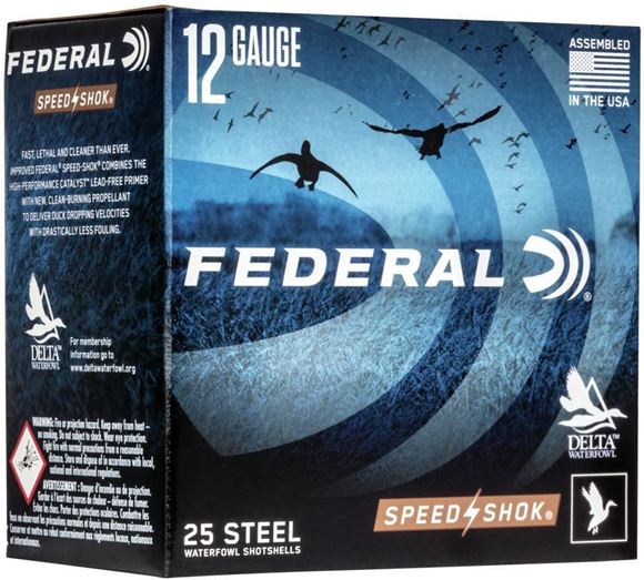 Picture of Federal WF145 BB Speed Shok Waterfowl Shotshell 12 GA 2 3/4" 1 1/8oz BB 25 Rnd per Box