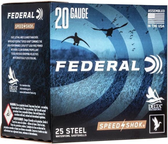 Picture of Federal WF209 2 Speed Shok Waterfowl Shotshell 20 GA 3" 7/8oz 2 25 Rnd per Box