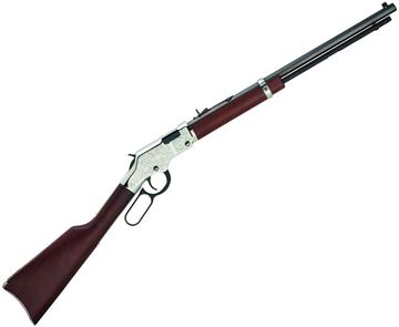 Picture of Henry The Silver Eagle Lever-Action 22LR, 20" Octagonal Barrel, Wood Stock, Engraved Receiver, Fully adjustable Semi-Buckhorn With Diamond Insert, Brass Bead Front Sight, 16rds.