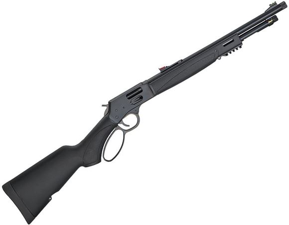 Picture of Henry Big Boy X Lever Action Rifle - 357 Mag/38 Special, 17.4" Barrel, Threaded 5/8x24, Blued, Steel Receiver, Synthetic Stock w/Pistol Grip, 7rds, Fiber Optic Sights