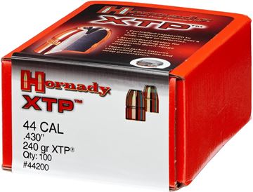 Picture of Hornady 44200 Traditional Pistol Bullets 44 .430 240Gr HP XTP 100Rnd