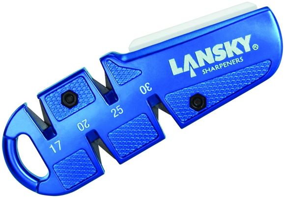 Picture of Lansky LS09761 QuadSharp - Portable Multi-Angle Sharpener, 17, 20, 25 and 30 degree Carbide Angles, Ceramic Stone for polishing