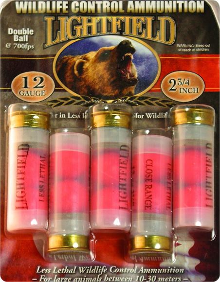 Picture of Lightfield Wildlife Control Shotgun Ammo - Double Ball Slugs, 12Ga, 2-3/4", 5rds Box, 700fps