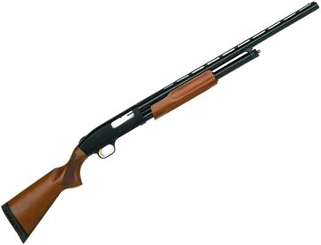 Picture of Mossberg 52132 500 Bantam Pump Shotgun 12 GA, RH, 24 in, Blue Wood, 5+1 Rnd, Accu-Set, Vent Rib, 3 in