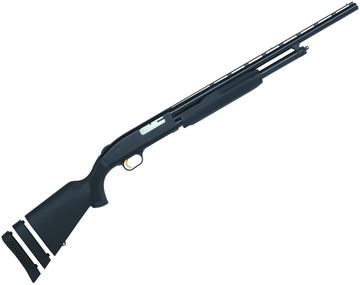 Picture of Mossberg 500 Youth Super Bantam All Purpose Pump Action Shotgun - 20Ga, 3", 22", Vented Rib, Blued, Black Synthetic Stock w/Spacer, 5rds, Dual Bead Sights, Accu-Set