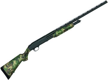 Picture of Mossberg 56425 500 Field Pump Action Shotgun, 12 Ga, 28" Bbl, US Woodland Camo, 5+1 Rnd, BRS Exclusive