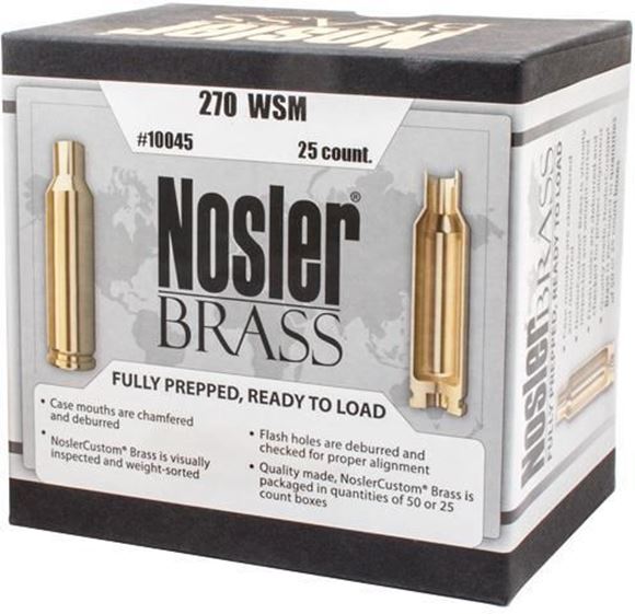 Picture of Nosler 10045 Custom Brass, 270 WSM (25 ct.)