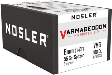 Picture of Nosler 17250 Varmageddon Rifle Bullets 6mm 55gr FB Tipped (100 BX)