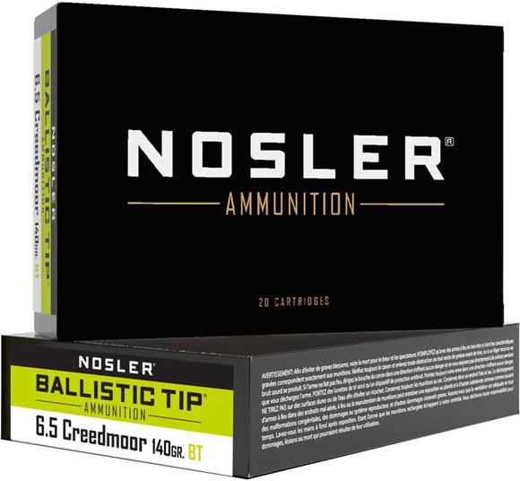 Picture of Nosler 40064 BT Ballistic Tip Rifle Ammo 6.5mm Creedmoor 140Gr 20Ct