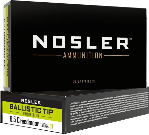 Picture of Nosler 42050 BT Ballistic Tip Rifle Ammo, 6.5mm Creedmoor 120gr (20 ct.)