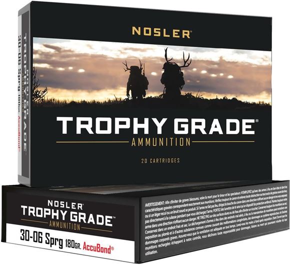 Picture of Nosler 46134 Trophy Grade Rifle Ammo, 30-06 Spg 180gr AccuBond (20 ct.)