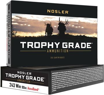 Picture of Nosler 48263 Trophy Grade Rifle Ammo, 243 Winchester 90gr AccuBond (20 ct.)