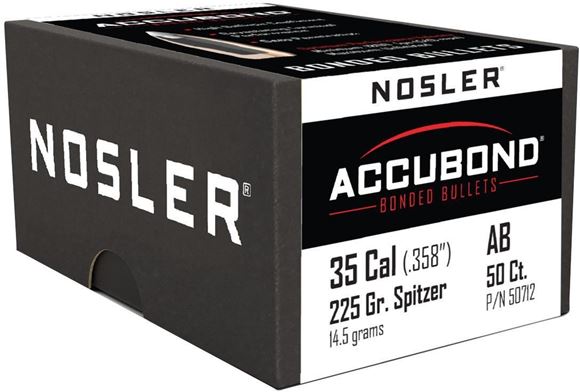 Picture of Nosler Bullets, AccuBond - 35 Caliber (.358"), 225Gr, Spitzer, 50ct Box