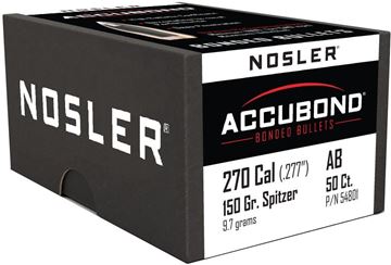 Picture of Nosler 54801 AccuBond Rifle Bullets 270 cal 150 Gr AccuBond 50Bx