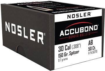 Picture of Nosler 56719 Accubond Rifle Bullets 30Cal 150Gr .308 50Bx