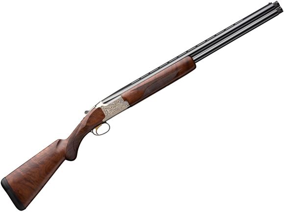 Picture of Browning Citori Feather Lightning Over/Under Shotgun - 12Ga, 3", 28", Vented Rib, Polished Blued, Engraved Silver Nitride Aluminum Alloy Receiver, Gloss Grade III/IV Black Walnut Stock, Ivory Bead Front Sight, Invector-Plus Extended (F,M,IC)