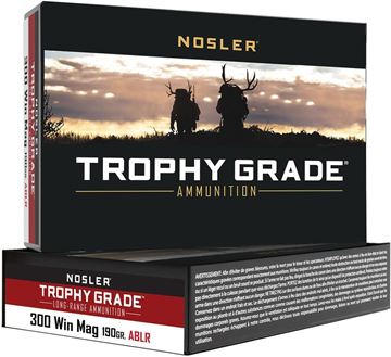 Picture of Nosler 60126 Trophy Grade Long Range Rifle Ammo, 300 Win Mag 190gr ABLR (20 ct.)