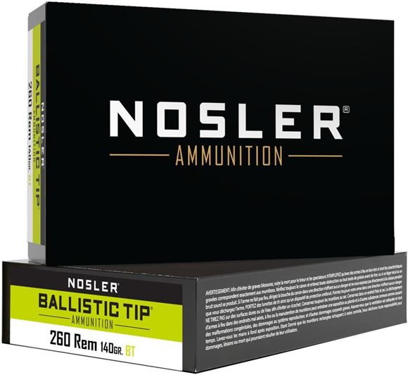 Picture of Nosler 61027 260 Rem 140gr Ballistic Tip (20 ct.)