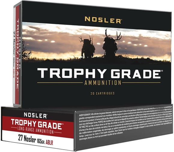 Picture of Nosler 61237 Trophy Grade Long Range Ammo, 27 Nosler 165gr ABLR (20 ct.)