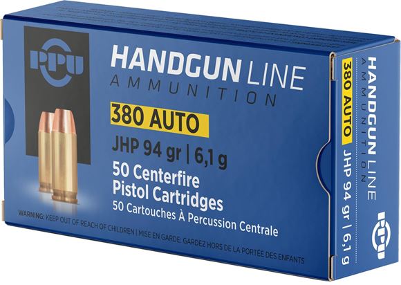 Picture of Prvi Partizan (PPU) Handgun Ammo - 380 Auto, 94Gr, FMJ, 50rds Box