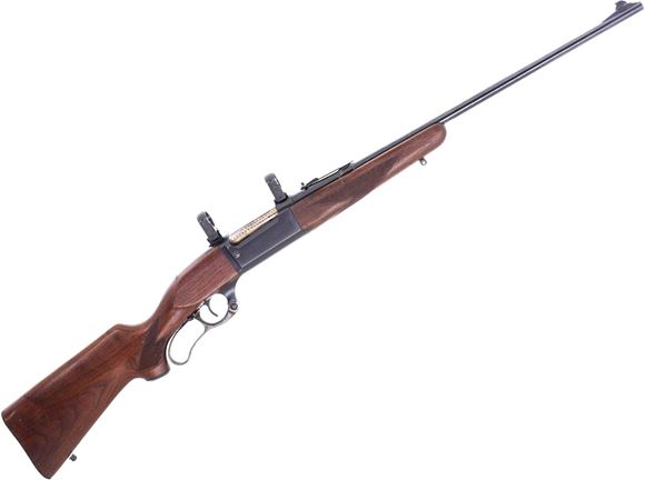 Picture of Used Savage 99 Lever-Action Rifle, 300 Savage, 22" Barrel, Blued, Wood Stock, Iron Sights, Cartridge Counter, Repaired Crack at Tang, Otherwise Fair Condition