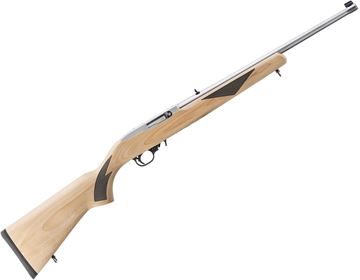 Picture of Ruger 31229 10/22 Sporter Semi-Auto Rifle, 22 LR, 18.5" Stainless Bbl Natural Hardwood Stock, 10+1 Rnd