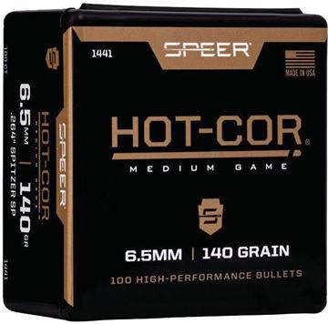 Picture of Speer Hunting Rifle Bullets - 260 Cal / 6.5mm (.264"), 140Gr, Hot-Cor, Spitzer SP, 100ct Box