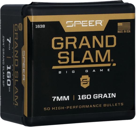 Picture of Speer 1638 Rifle Hunting Grand Slam Bullets, 284-160-GR SP, 50 Ct