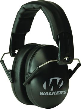 Picture of Walker's GWP-FPM1 Pro Low Profile Passive Folding Muff, ANSI S3.19 Rated, Black