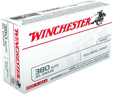 Picture of Winchester Q4206 Pistol Ammo 380 ACP, FMJ, 95 Gr, 955 fps, 50 Rnd Boxed